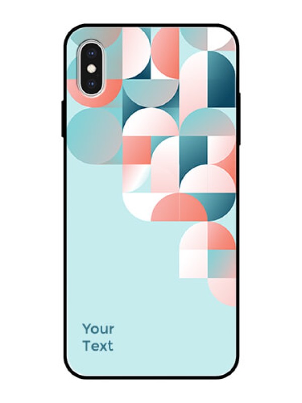 Custom iPhone Xs Max Custom Glass Phone Case - Stylish Semi-circle Pattern Design