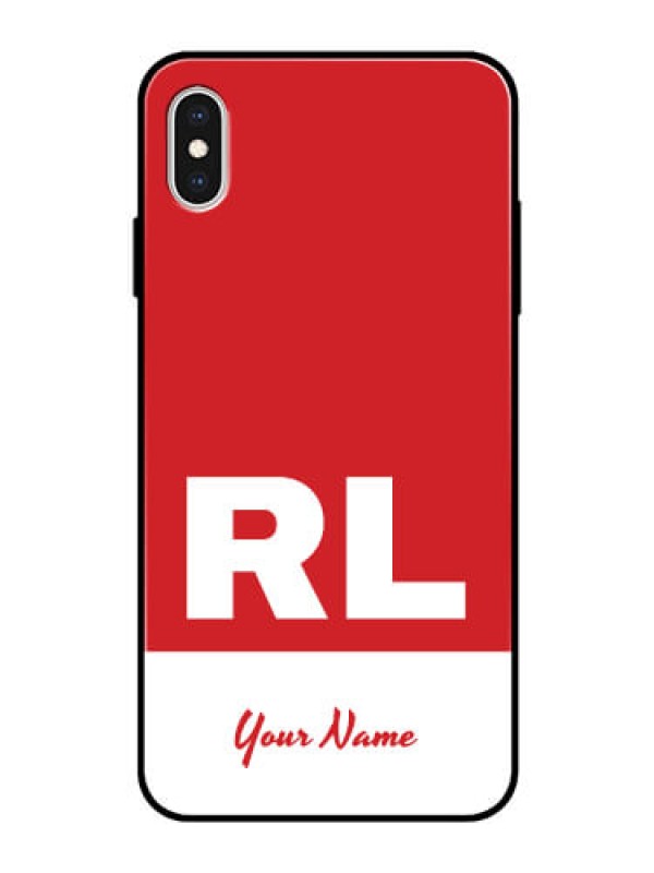 Custom iPhone Xs Max Personalized Glass Phone Case - dual tone custom text Design