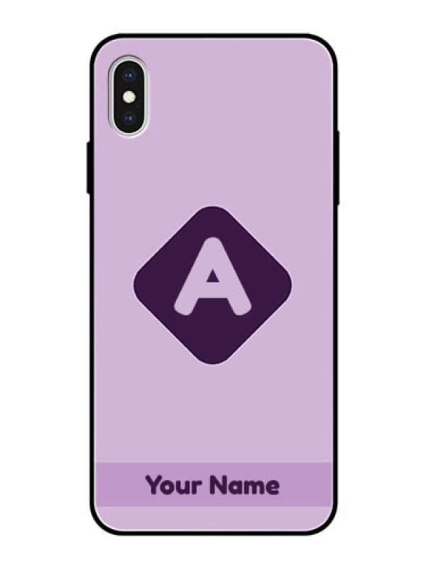 Custom iPhone Xs Max Custom Glass Mobile Case - Custom Letter in curved badge Design