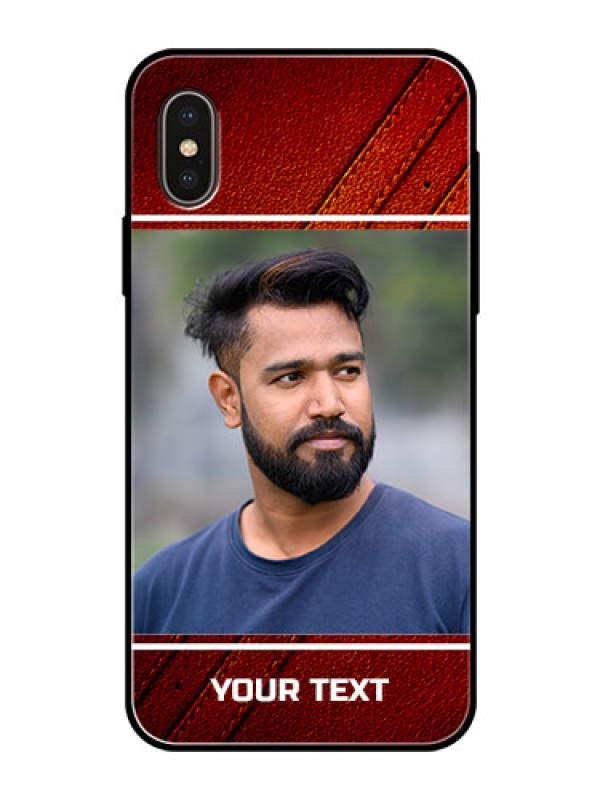 Custom iPhone XS Personalized Glass Phone Case  - Leather Phone Case Design