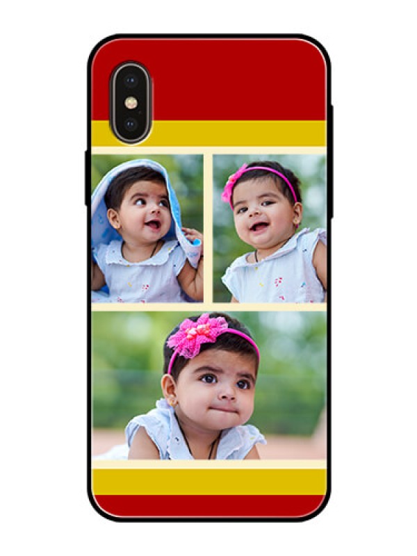 Custom iPhone XS Custom Glass Mobile Case  - Multiple Pic Upload Design