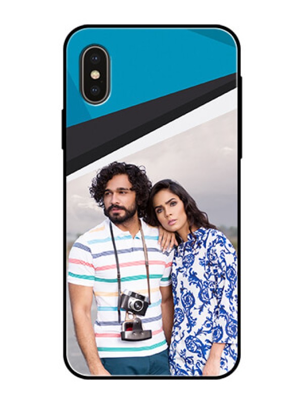 Custom iPhone XS Photo Printing on Glass Case  - Simple Pattern Photo Upload Design