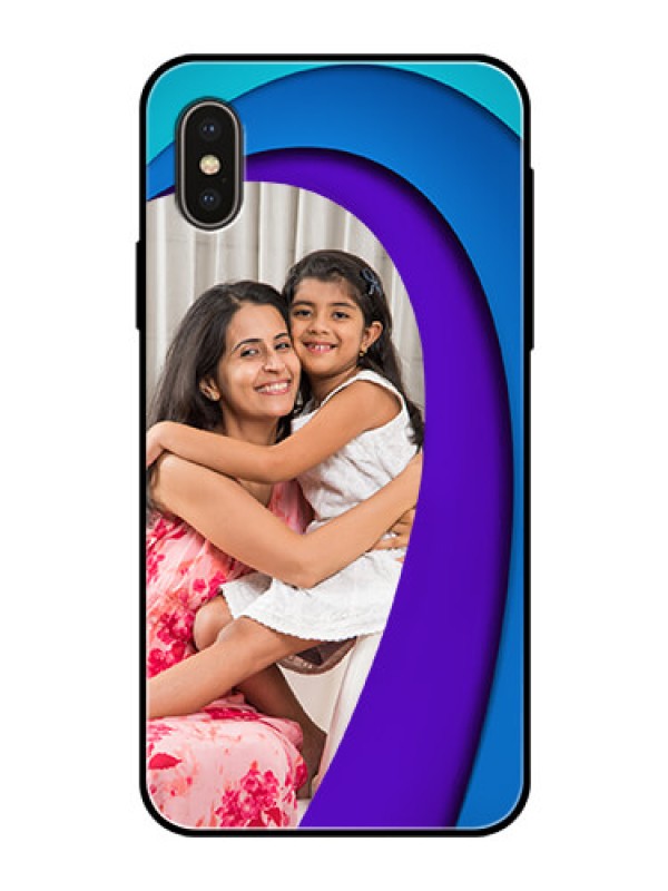 Custom iPhone XS Photo Printing on Glass Case  - Simple Pattern Design