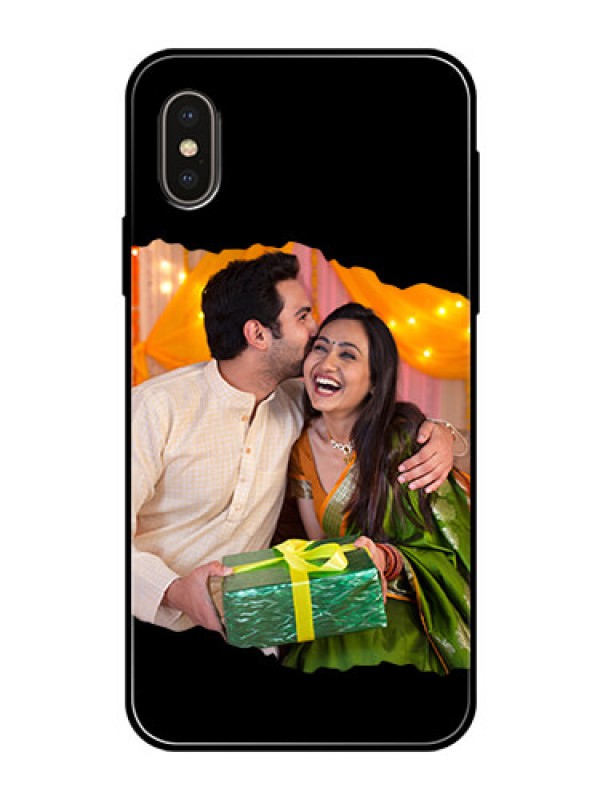 Custom iPhone Xs Custom Glass Phone Case - Tear-off Design