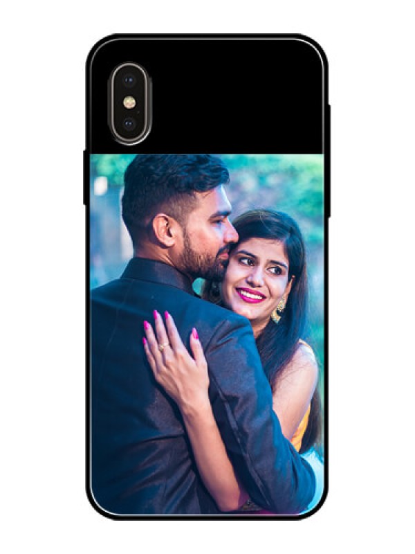 Custom iPhone Xs Custom Glass Phone Case - Upload Full Picture With Custom Color Design