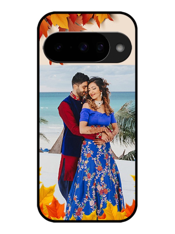 Custom Google Pixel 10 5G Custom Glass Phone Case - Autumn Maple Leaves Design
