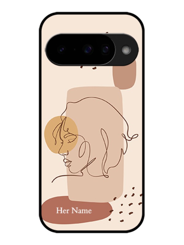 Custom Google Pixel 10 5G Custom Glass Phone Case - Calm Woman Line Art Design