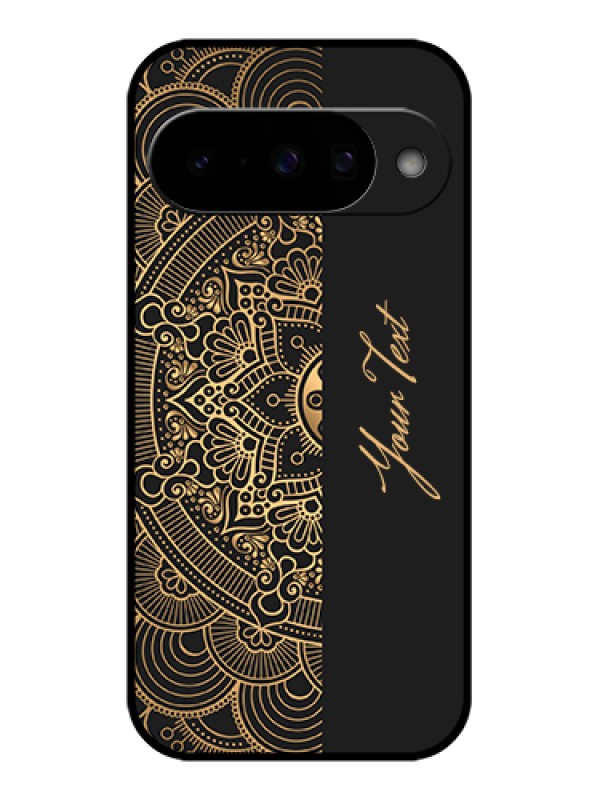 Custom Google Pixel 10 5G Custom Glass Phone Case - Mandala Art With Custom Text Design