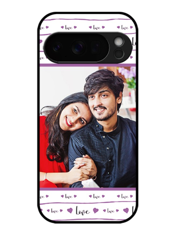 Custom Google Pixel 10 Pro 5G Custom Glass Phone Case - Couples Heart Design