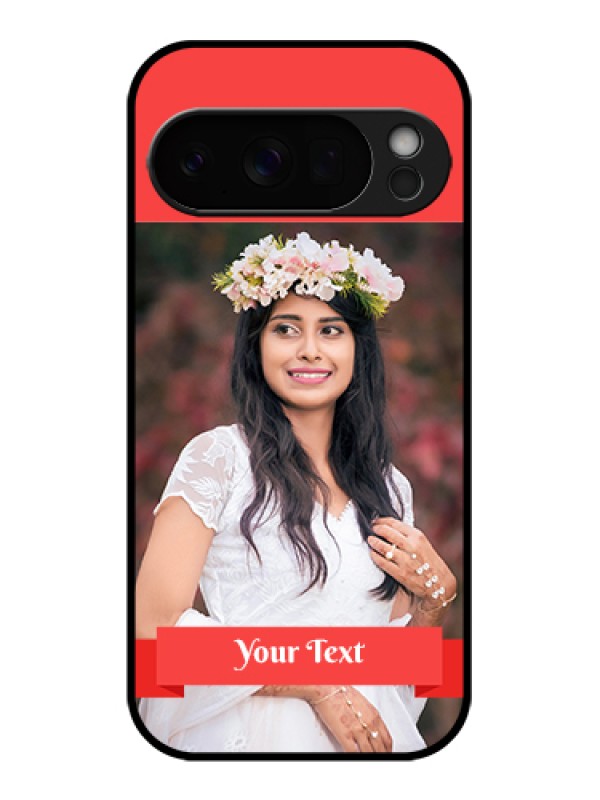 Custom Google Pixel 10 Pro 5G Custom Glass Phone Case - Simple Red Color Design