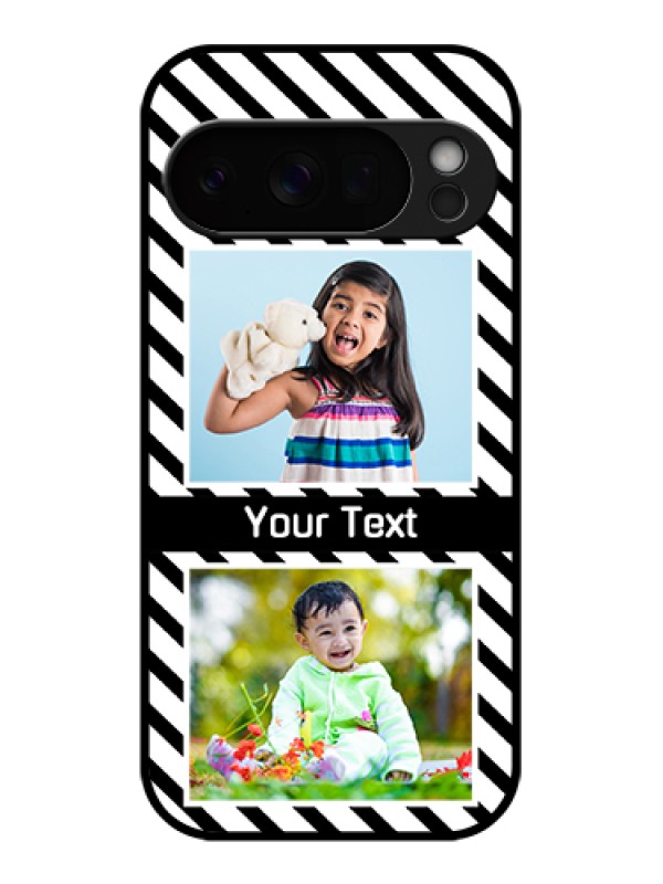 Custom Google Pixel 10 Pro 5G Custom Glass Phone Case - Black And White Stripes Design
