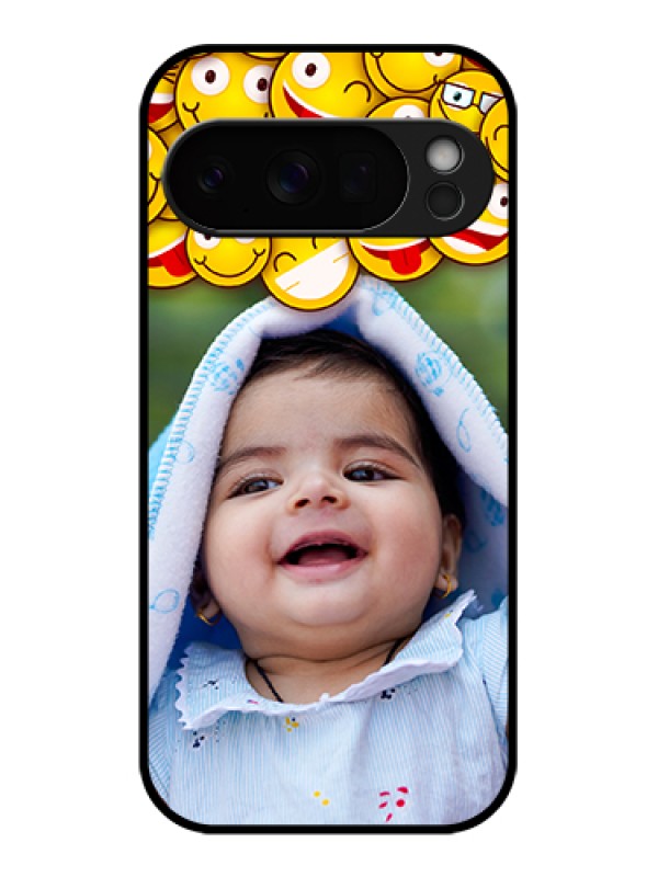 Custom Google Pixel 10 Pro 5G Custom Glass Phone Case - With Smiley Emoji Design