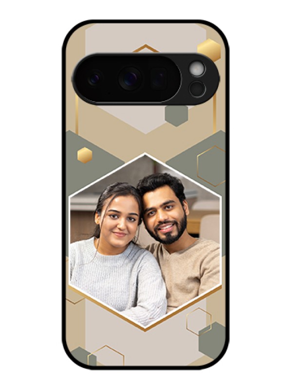 Custom Google Pixel 10 Pro 5G Custom Glass Phone Case - Stylish Hexagon Pattern Design