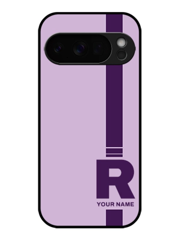 Custom Google Pixel 10 Pro 5G Custom Glass Phone Case - Simple Dual Tone Stripe With Name Design