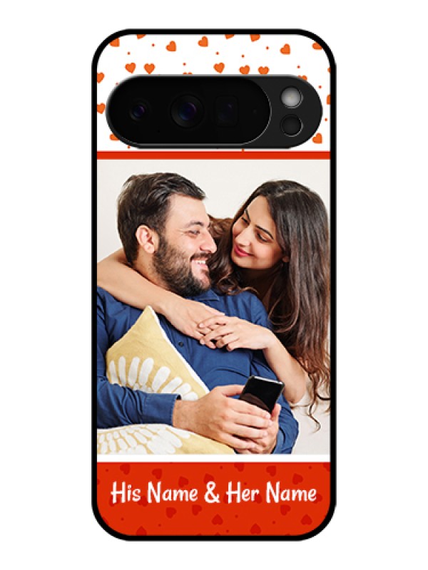 Custom Google Pixel 10 Pro Xl 5G Custom Glass Phone Case - Orange Love Symbol Design