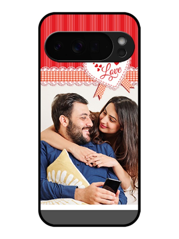 Custom Google Pixel 10 Pro Xl 5G Custom Glass Phone Case - Red Love Pattern Design