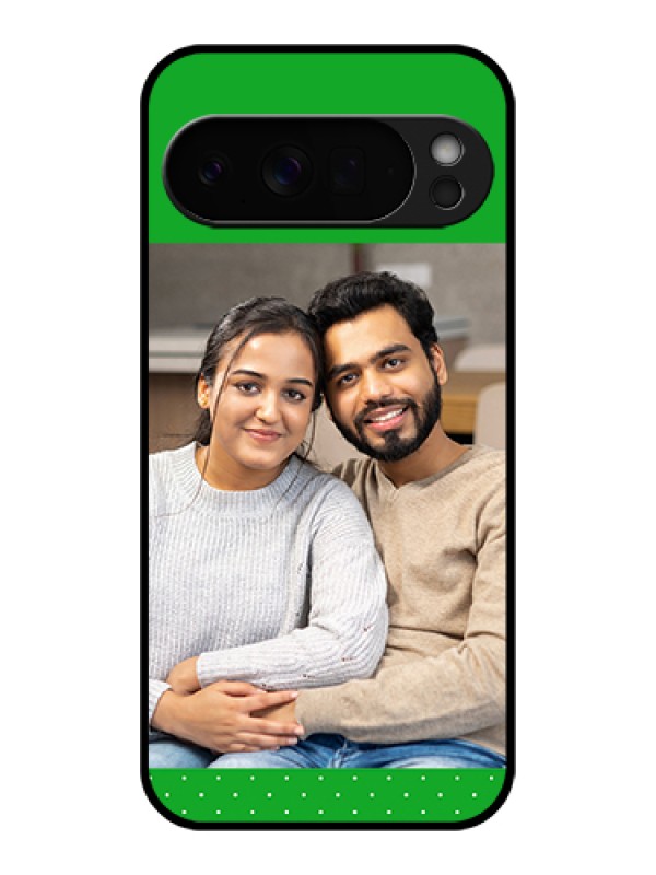 Custom Google Pixel 10 Pro Xl 5G Custom Glass Phone Case - Green Pattern Design