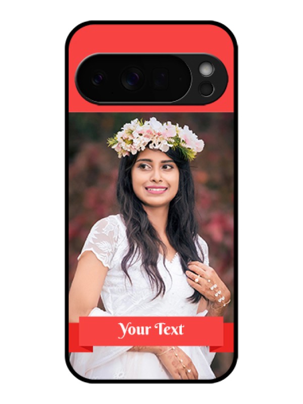 Custom Google Pixel 10 Pro Xl 5G Custom Glass Phone Case - Simple Red Color Design