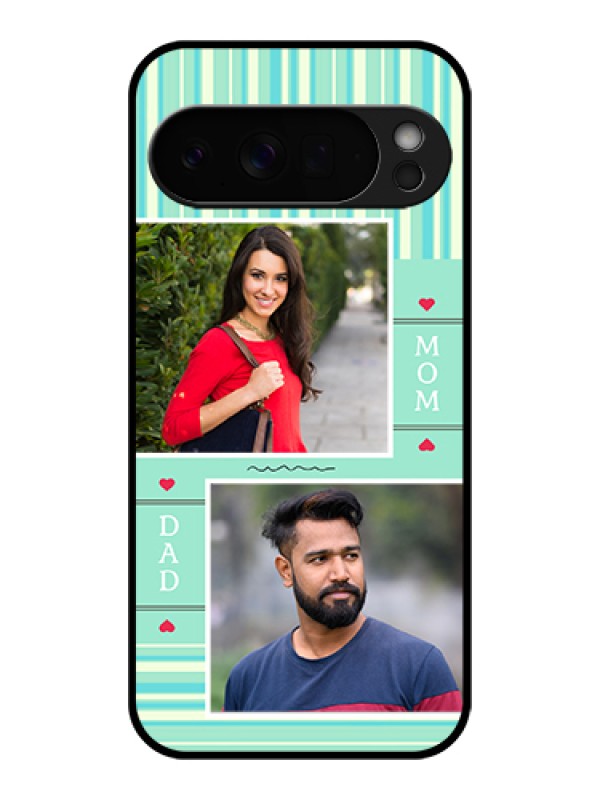 Custom Google Pixel 10 Pro Xl 5G Custom Glass Phone Case - Mom & Dad Pic Design