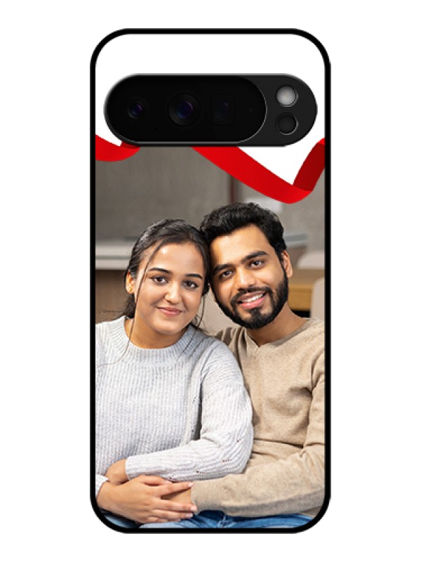 Custom Google Pixel 10 Pro Xl 5G Custom Glass Phone Case - Red Ribbon Frame Design