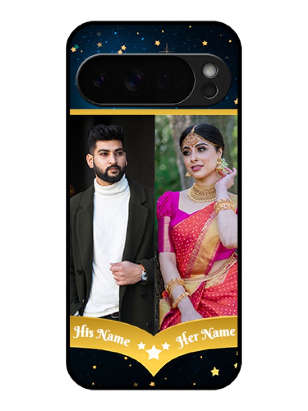 Custom Google Pixel 10 Pro Xl 5G Custom Glass Phone Case - Galaxy Stars Backdrop Design
