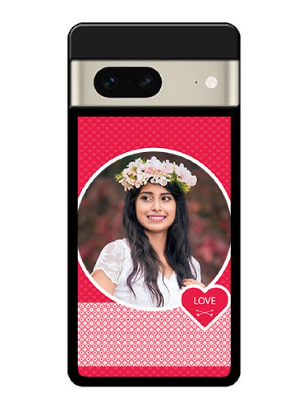 Custom Google Pixel 7 5G Custom Glass Phone Case - Pink Color Pattern Design