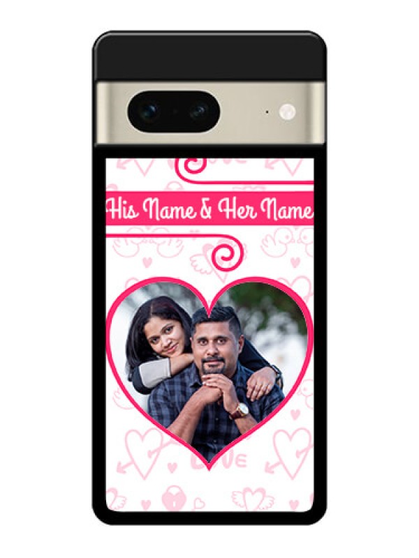 Custom Google Pixel 7 5G Custom Glass Phone Case - Heart Shape Love Design