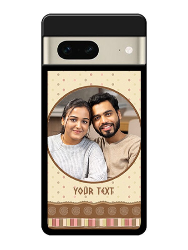 Custom Google Pixel 7 5G Custom Glass Phone Case - Brown Dotted Mobile Case Design