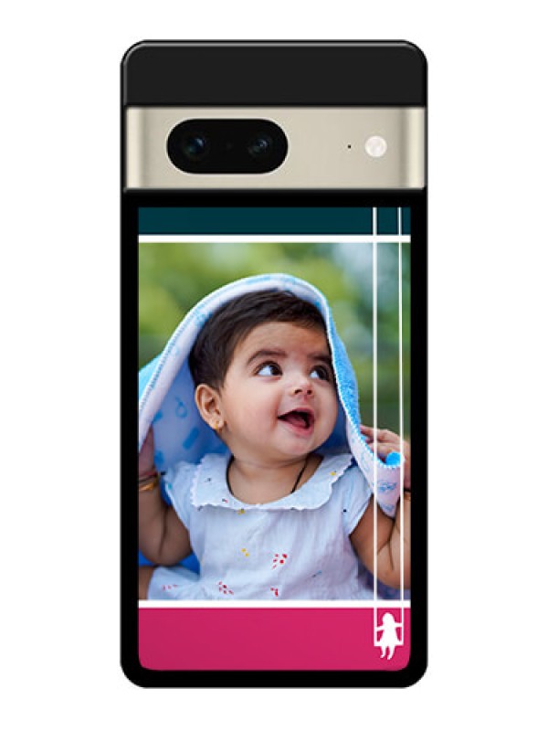 Custom Google Pixel 7 5G Custom Glass Phone Case - Cute Girl With Cloud Design