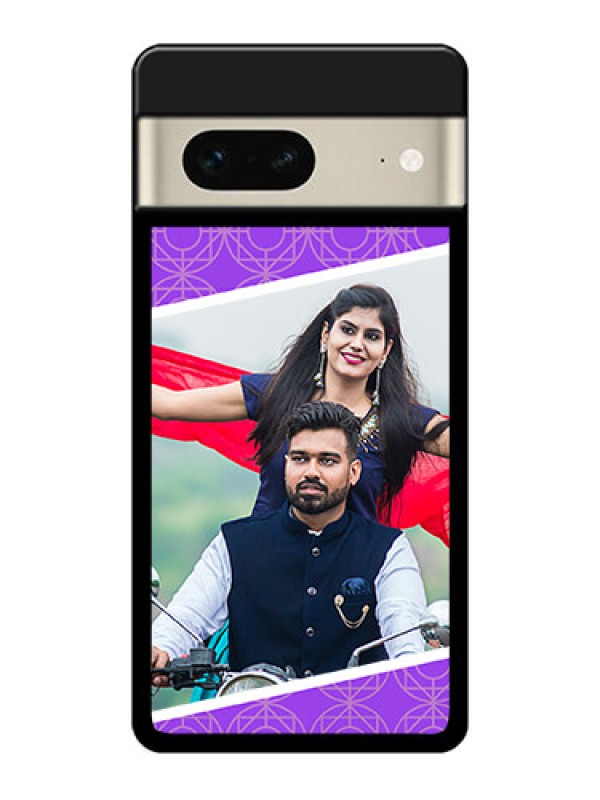 Custom Google Pixel 7 5G Custom Glass Phone Case - Violet Color Pattern Design