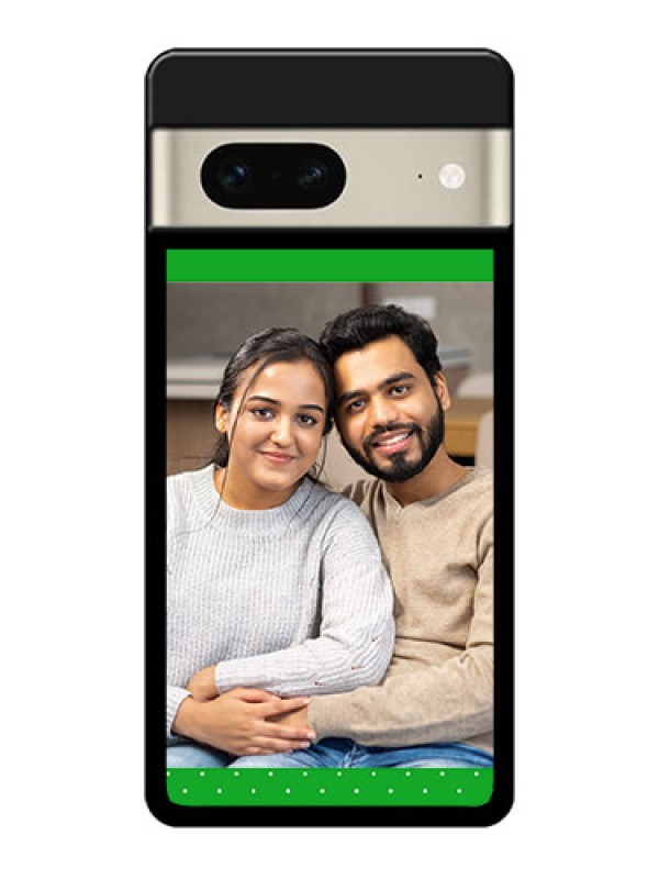 Custom Google Pixel 7 5G Custom Glass Phone Case - Green Pattern Design