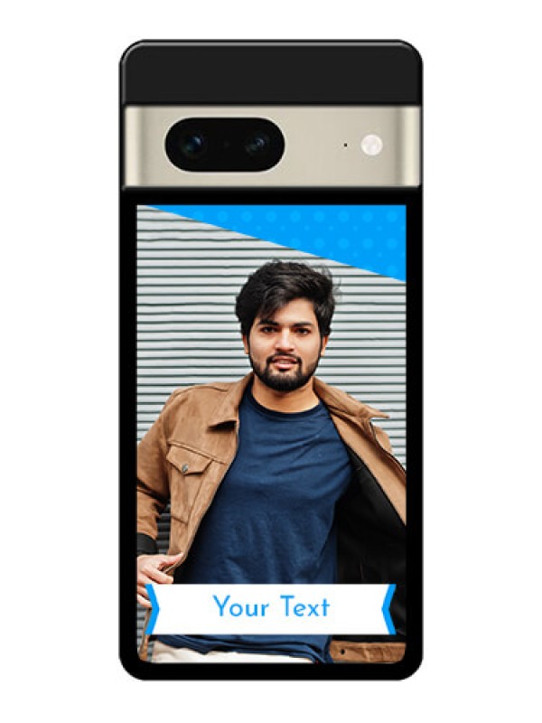 Custom Google Pixel 7 5G Custom Glass Phone Case - Simple Blue Color Design