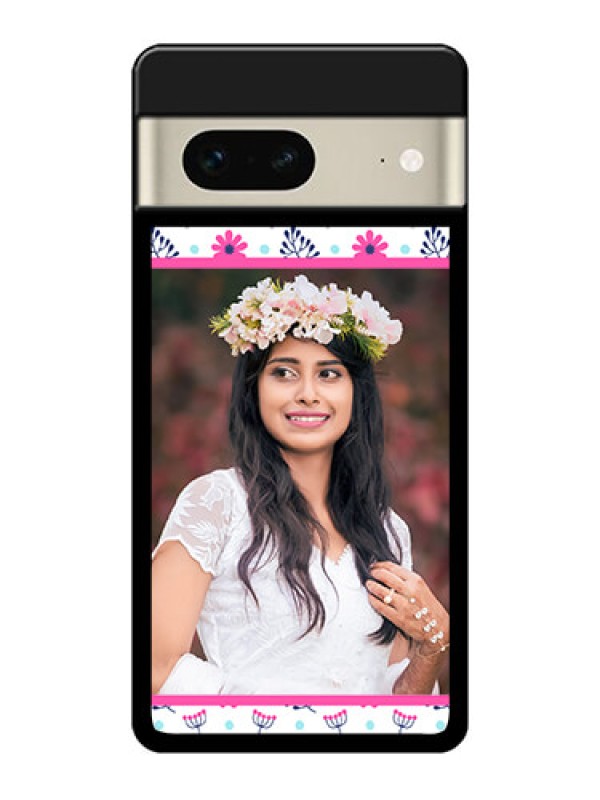 Custom Google Pixel 7 5G Custom Glass Phone Case - Colorful Flower Design