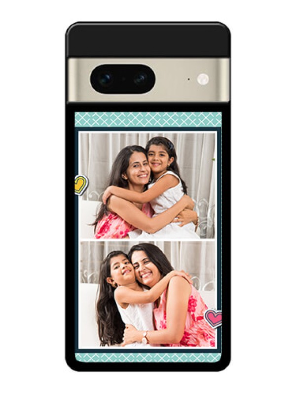 Custom Google Pixel 7 5G Custom Glass Phone Case - 2 Image Holder With Pattern Design