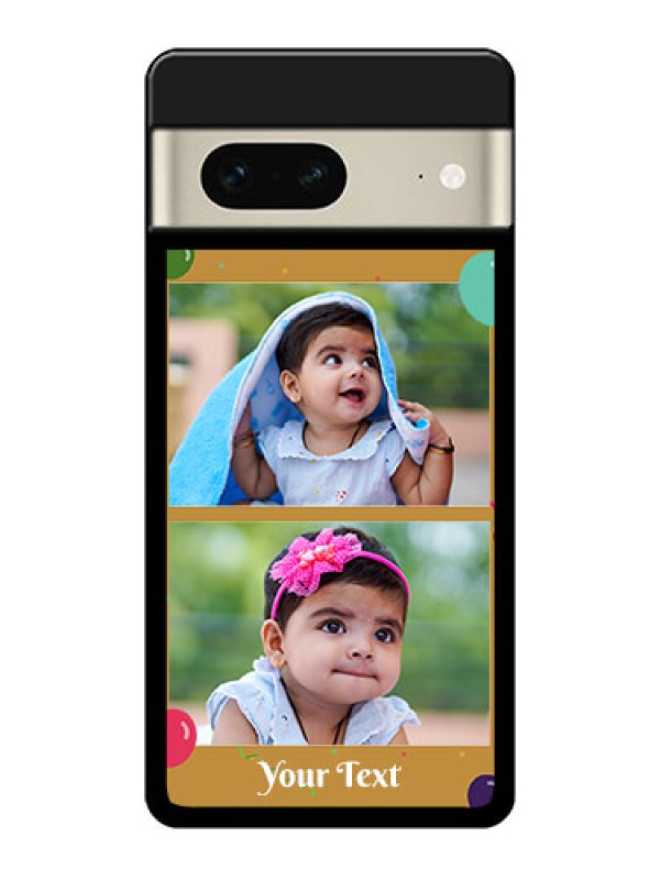 Custom Google Pixel 7 5G Custom Glass Phone Case - Image Holder With Birthday Celebrations Design