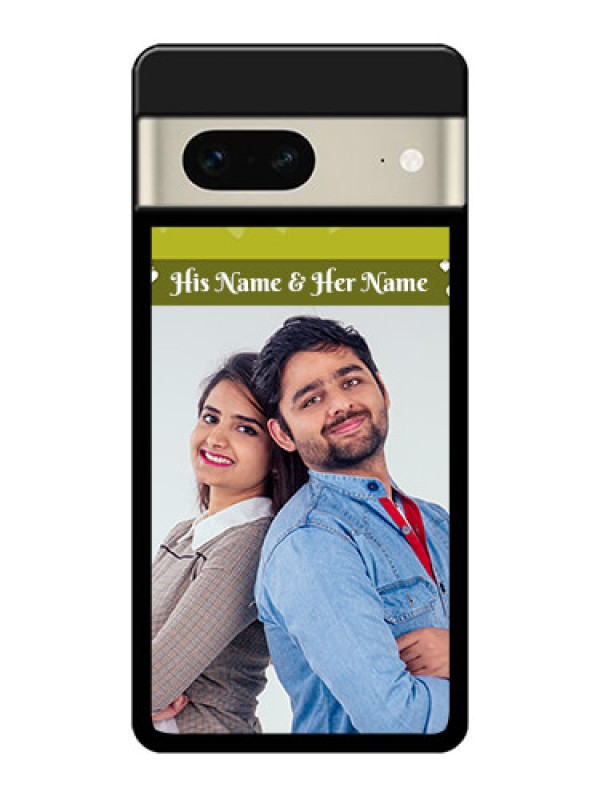 Custom Google Pixel 7 5G Custom Glass Phone Case - You & Me Heart Design