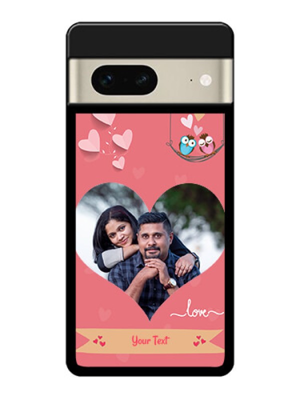 Custom Google Pixel 7 5G Custom Glass Phone Case - Peach Color Love Design