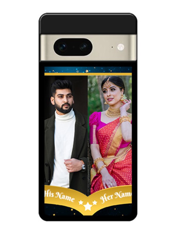 Custom Google Pixel 7 5G Custom Glass Phone Case - Galaxy Stars Backdrop Design