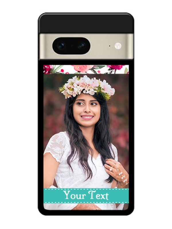 Custom Google Pixel 7 5G Custom Glass Phone Case - Water Colors Floral Design