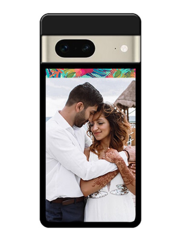 Custom Google Pixel 7 5G Custom Glass Phone Case - Watercolor Floral Design