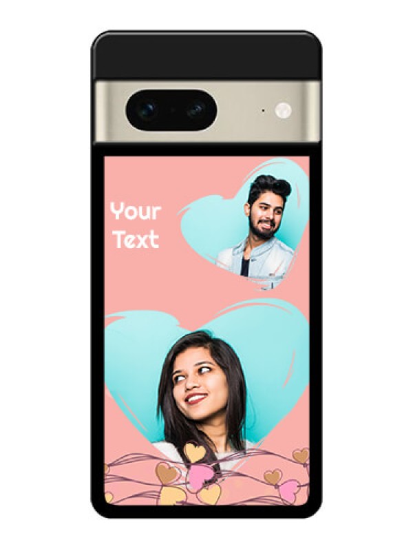 Custom Google Pixel 7 5G Custom Glass Phone Case - Love Doodle Design