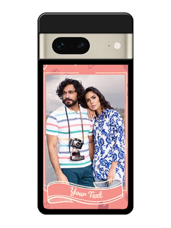 Custom Google Pixel 7 5G Custom Glass Phone Case - Love Doodle Art Design