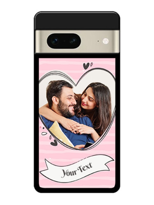 Custom Google Pixel 7 5G Custom Glass Phone Case - Vintage Heart Design