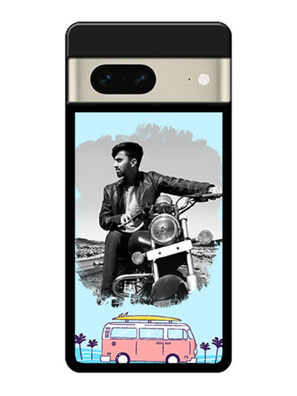 Custom Google Pixel 7 5G Custom Glass Phone Case - Travel & Adventure Design