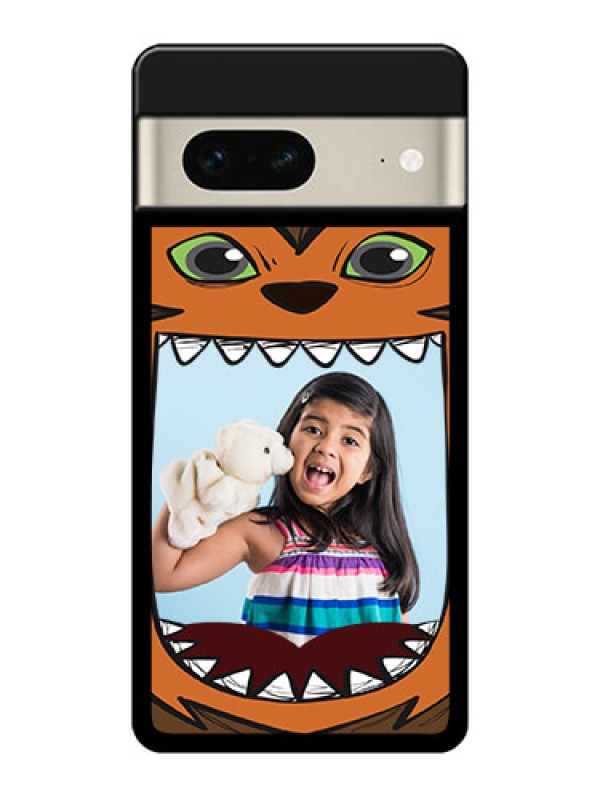 Custom Google Pixel 7 5G Custom Glass Phone Case - Owl Monster Back Case Design