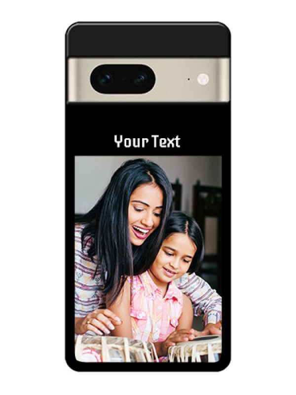 Custom Google Pixel 7 5G Custom Glass Phone Case - Photo With Name Design