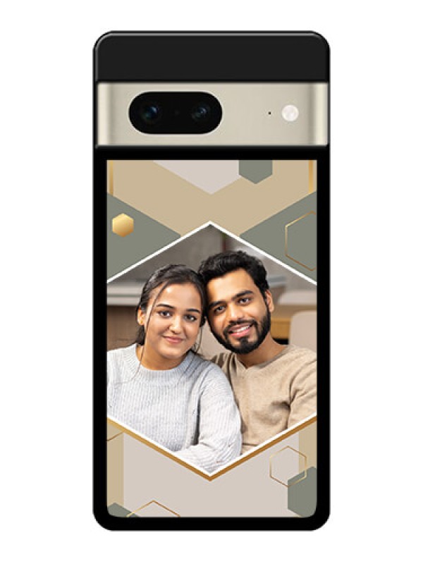 Custom Google Pixel 7 5G Custom Glass Phone Case - Stylish Hexagon Pattern Design
