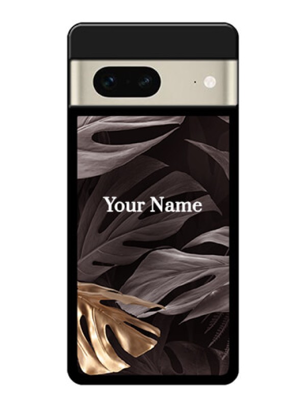 Custom Google Pixel 7 5G Custom Glass Phone Case - Wild Leaves Digital Paint Design