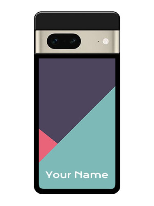 Custom Google Pixel 7 5G Custom Glass Phone Case - Tri Color Abstract Design