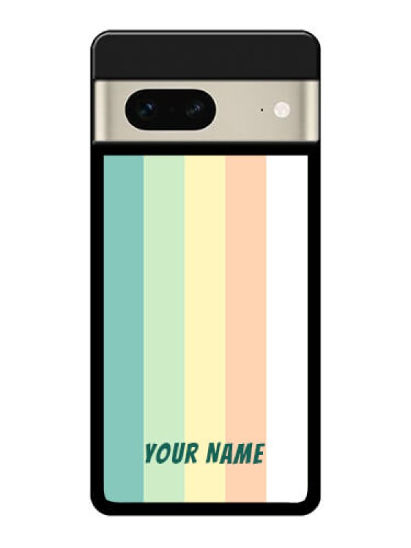 Custom Google Pixel 7 5G Custom Glass Phone Case - Multi - Colour Stripes Design